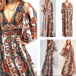 NWT FREE PEOPLE Fern Goddess Bohemian Maxi Dress
